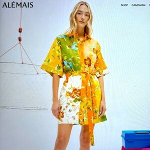ALEMAIS Hotel Luna spliced mini dress size 2 USA, size 6 AU/UK